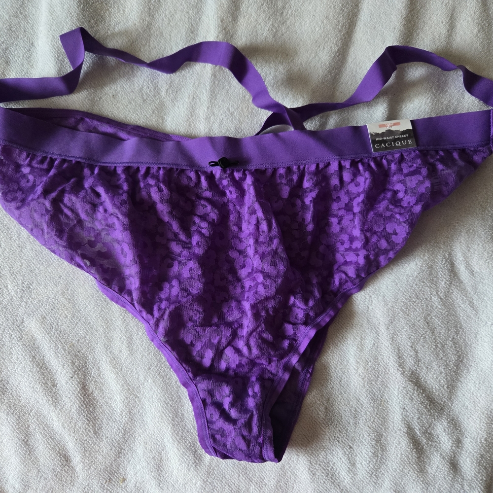 Cacique Purple Lace Thong Panties